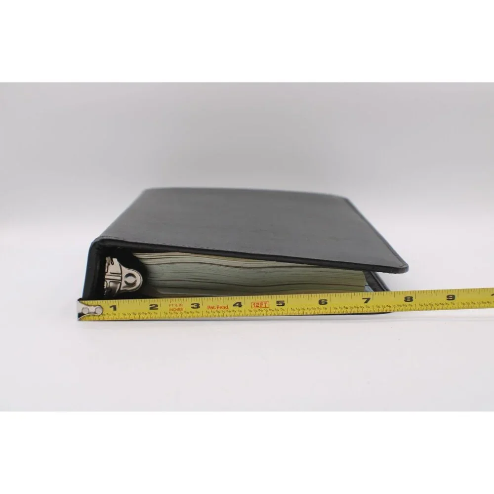 Franklin Quest Black Leather 7-Ring Day Planner Binder Organizer Office Vintage